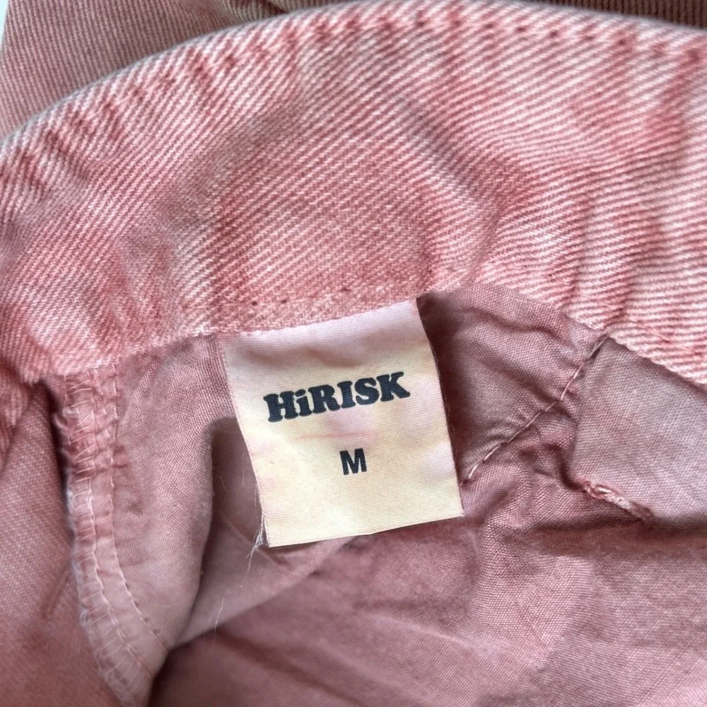 HiRisk Womens High Rise Pleated Wide Leg Cargo Pants Size M/10 Mauve Pink